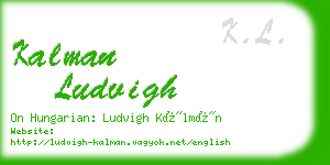 kalman ludvigh business card